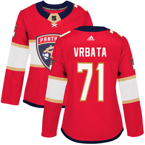 Adidas Panthers #71 Radim Vrbata Red Home Authentic Women's Stitched NHL Jersey